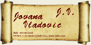 Jovana Vladović vizit kartica